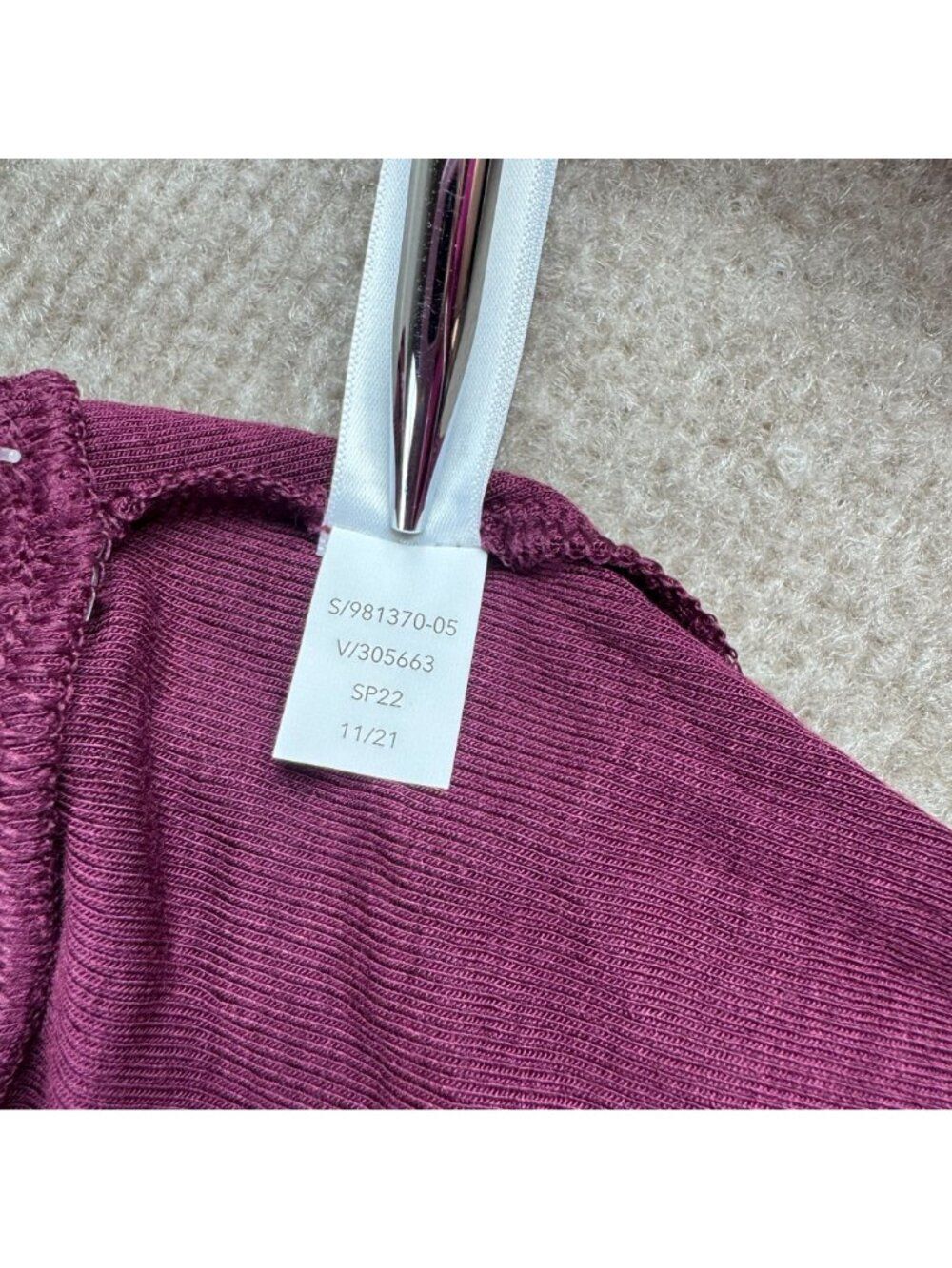 Athleta Well Rested Rib Sleep Short Deep Burgundy Modal Ribbed NWT S XL 3X Comfy - Picture 8 of 14